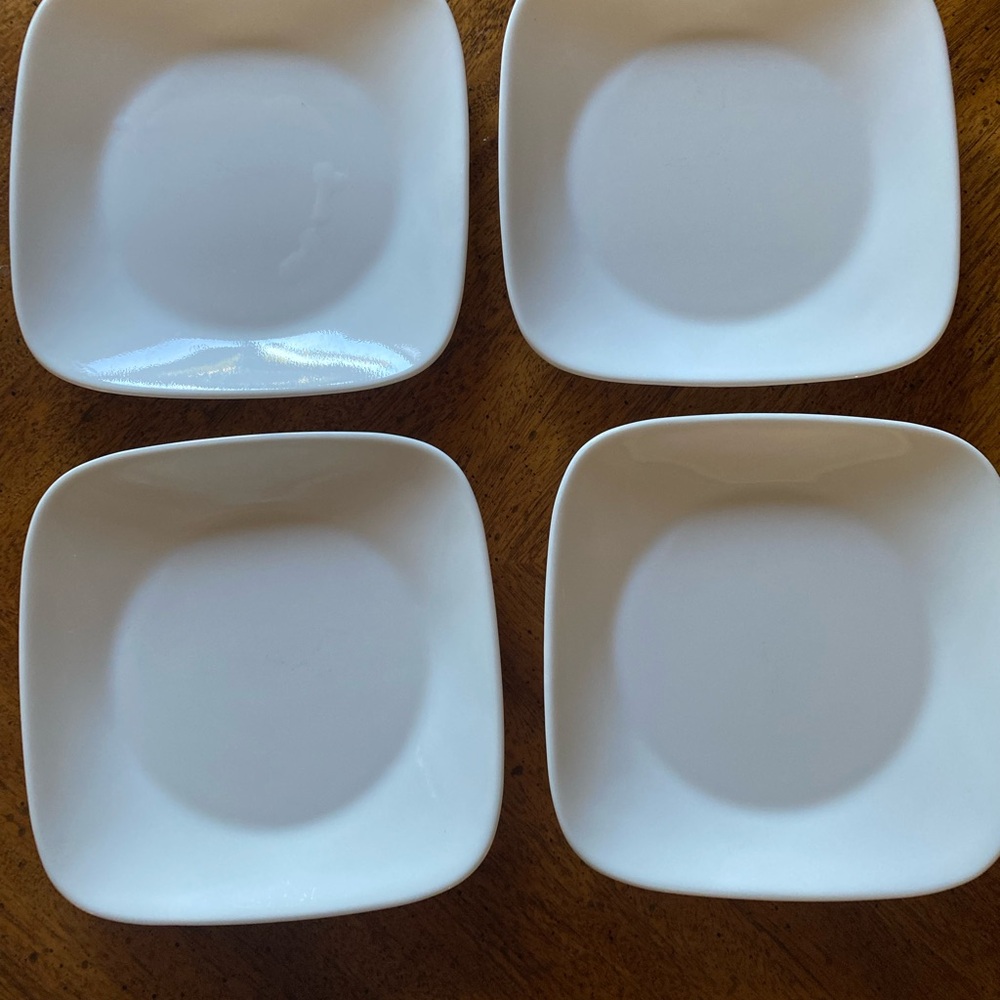 4 Corelle White 6.5” Sq appetizer plates - Picture 2 of 10